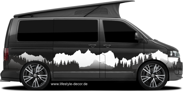 Preview: Aufkleber Berge und Waldlandschaft Preview: Aufkleber Berge und Waldlandschaft