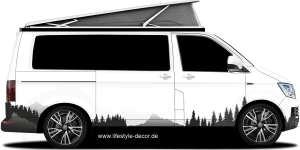 Preview: Aufkleber Berge und Waldlandschaft Preview: Aufkleber Berge und Waldlandschaft