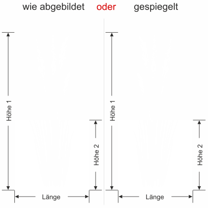 Preview: Milchglasfolie Elegante Grashalme Preview: Milchglasfolie Elegante Grashalme - Ansicht Ausrichtung mit Farbauswahl und Anleitung zur Größenberechnung - Vorschlag 1