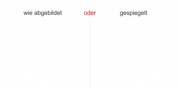 Preview: Wandtattoo Bambusstrauch im Kreis Preview: Wandtattoo Bambusstrauch im Kreis - Ansicht Ausrichtung mit Farbauswahl