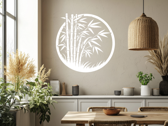 Preview: Wandtattoo Bambusstrauch im Kreis Preview: Wandtattoo Bambusstrauch im Kreis - Ansicht Farbauswahl